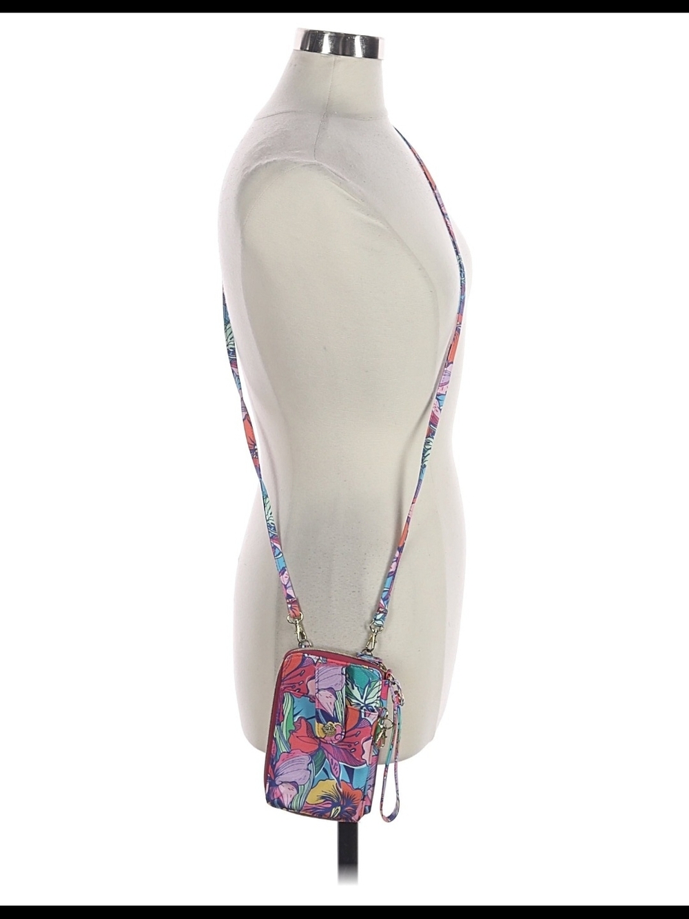 Floral Print Crossbody Phone Bag - Pink Multicolor